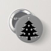 Badge Rond 5 Cm Arbre de Noël de crâne (Devant & derrière)