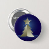 Badge Rond 5 Cm Arbre de Noël doré (Devant & derrière)