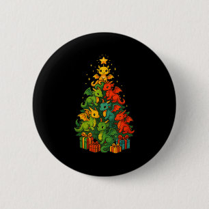 Badge Rond 5 Cm Arbre de Noël Dragon Drôle Dragon Noël