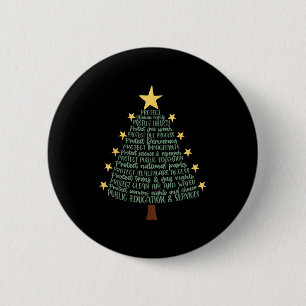 Badge Rond 5 Cm Arbre de Noël drôle anti Trump subtil 