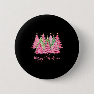 Badge Rond 5 Cm Arbre de Noël Joyeux et Lumineux Pyjama de Noël Mi