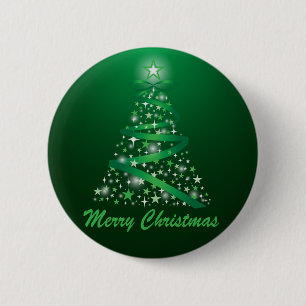 Badge Rond 5 Cm Arbre de Noël lumineux