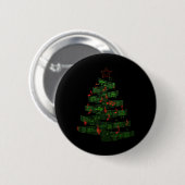 Badge Rond 5 Cm Arbre de Noël Notes musicales Chanson Xmas Musicie (Devant & derrière)