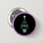 Badge Rond 5 Cm Arbre de Noël vert et pourpre (Devant & derrière)