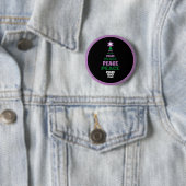 Badge Rond 5 Cm Arbre de Noël vert et pourpre (En situation)