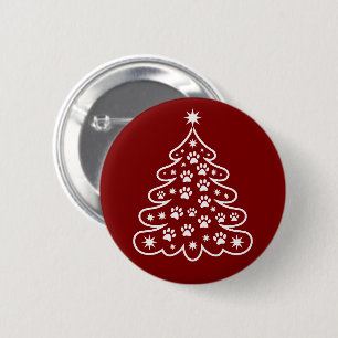 Badge Rond 5 Cm Arbre de Noël Xmas Hiver Joyeux Brillantes Vacance