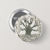 Badge Rond 5 Cm Arbre de paix (Devant & derrière)