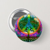 Badge Rond 5 Cm Arbre de paix de la vie (Devant & derrière)