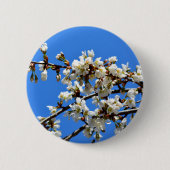 Badge Rond 5 Cm Arbre de printemps blanc fleuri blanc (Devant)