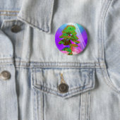 Badge Rond 5 Cm Arbre de rayonnement de la vie (En situation)