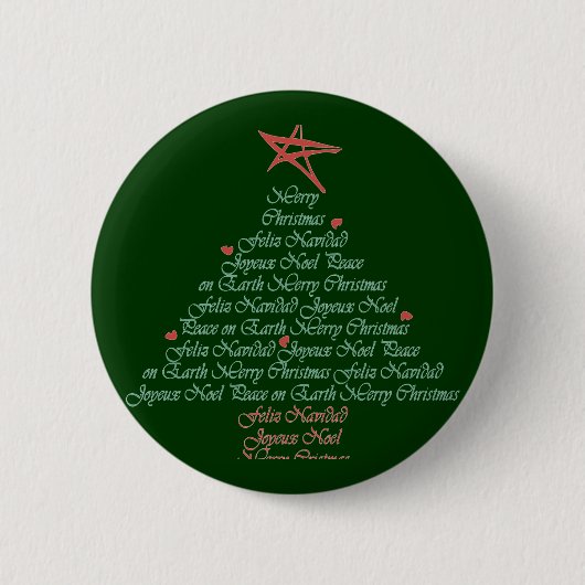 Badge Rond 5 Cm Arbre de salutation de Noël (Devant)