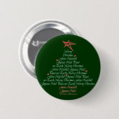 Badge Rond 5 Cm Arbre de salutation de Noël (Devant & derrière)