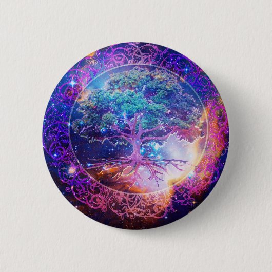 Badge Rond 5 Cm Arbre de santé de la vie (Devant)