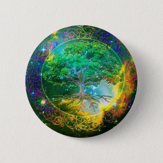 Badge Rond 5 Cm Arbre de santé de la vie (Devant)