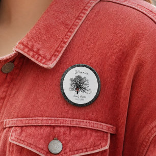 Badge Rond 5 Cm Arbre de Souvenir de Réunion de Famille Élégant