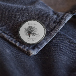 Badge Rond 5 Cm Arbre de Souvenir de Réunion de Famille Élégant