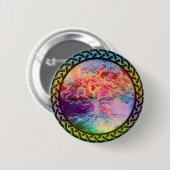 Badge Rond 5 Cm Arbre de tranquilité de la vie (Devant & derrière)