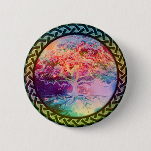 Badge Rond 5 Cm Arbre de tranquilité de la vie