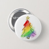 Badge Rond 5 Cm Arbre de vacances Rainbow (Devant & derrière)