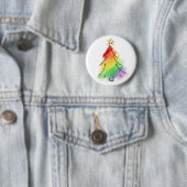 Badge Rond 5 Cm Arbre de vacances Rainbow (En situation)