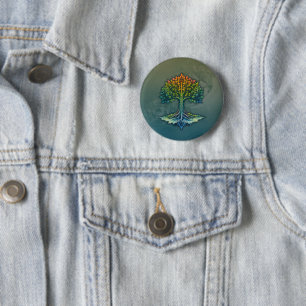 Badge Rond 5 Cm Arbre de Vie Aube Changeante