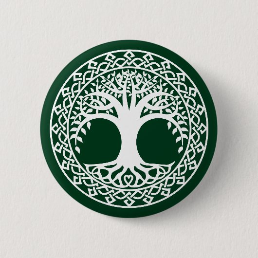 Badge Rond 5 Cm Arbre de vie dans un motif du cercle celtique (Devant)