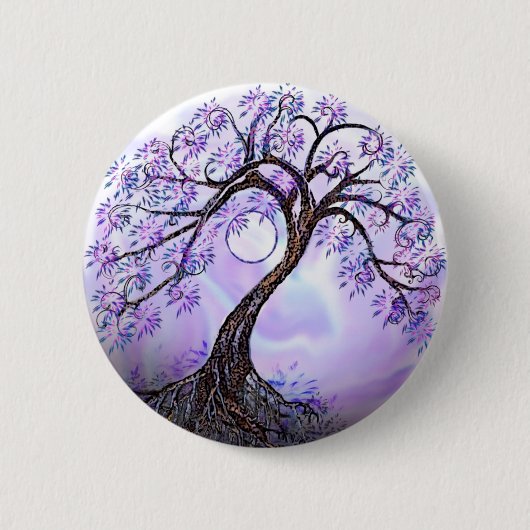Badge Rond 5 Cm Arbre de vie Lavendar (Devant)