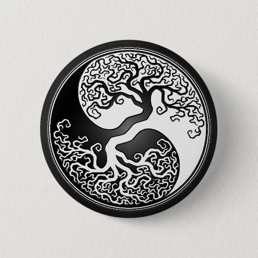 Badge Rond 5 Cm Arbre de Yin Yang (Devant)