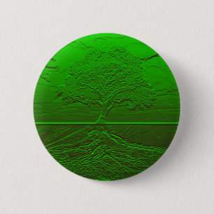 Badge Rond 5 Cm Arbre d'énergie de vert de la vie