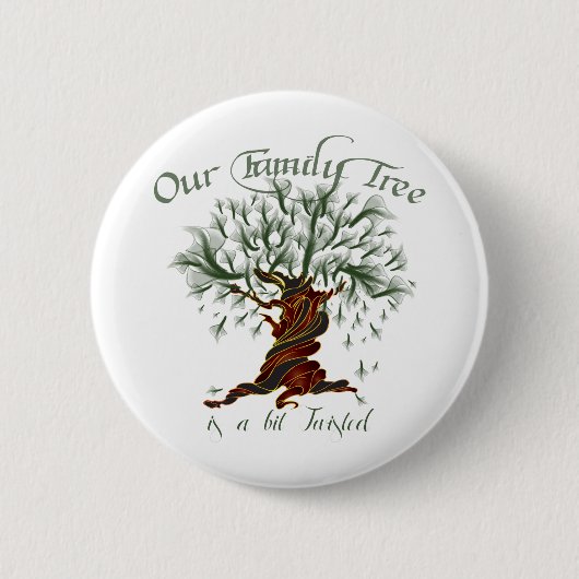 Badge Rond 5 Cm arbre généalogique un peu tordu (Devant)