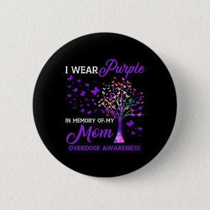 Badge Rond 5 Cm Arbre Je Porte La Mémoire Violette De Maman Overdo