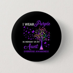 Badge Rond 5 Cm Arbre Je Porte Une Mémoire Violette De L'Adjératio