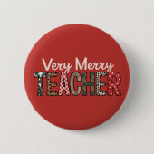 Badge Rond 5 Cm Arbre léopard de professeur très joyeux Noël (Devant)