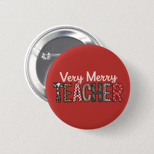 Badge Rond 5 Cm Arbre léopard de professeur très joyeux Noël (Devant & derrière)