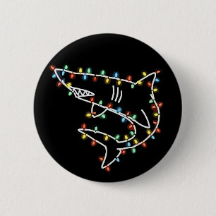 Badge Rond 5 Cm Arbre requins Noël Xmas animal familier amateur de