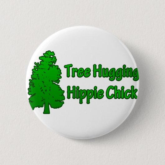 Badge Rond 5 Cm Arbre serrant Hippie Chick (Devant)