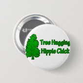Badge Rond 5 Cm Arbre serrant Hippie Chick (Devant & derrière)