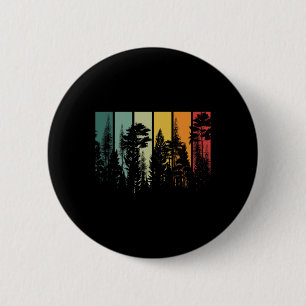 Badge Rond 5 Cm Arbres de forêt vintage à l'extérieur nature rando