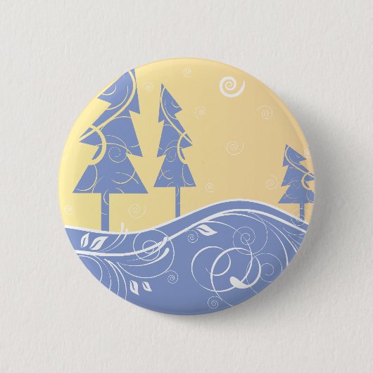 Badge Rond 5 Cm Arbres de Noël bleus (Devant)