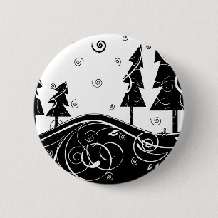 Badge Rond 5 Cm arbres de Noël de b&w