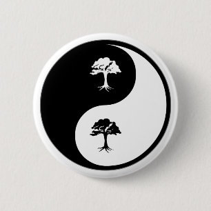 Badge Rond 5 Cm Arbres de Yin Yang