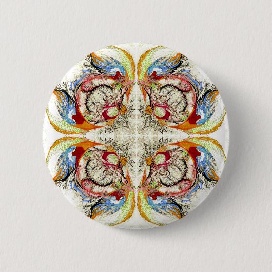 Badge Rond 5 Cm Arbres et oiseaux imaginaire (Devant)