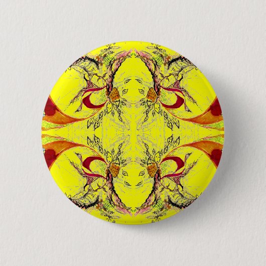 Badge Rond 5 Cm Arbres et oiseaux imaginaire (Devant)