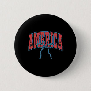 Badge Rond 5 Cm Arc Coquet Amérique 4 Juillet États-Unis American