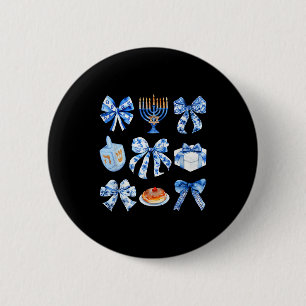 Badge Rond 5 Cm Arc de Hanukkah Coquette Arc juif Arc de la Menora
