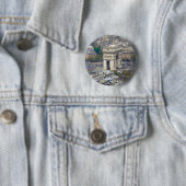 Badge Rond 5 Cm Arc de Triomphe Paris (En situation)