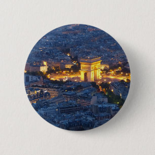 Badge Rond 5 Cm Arc de Triomphe Paris France Ville Cosmopolite