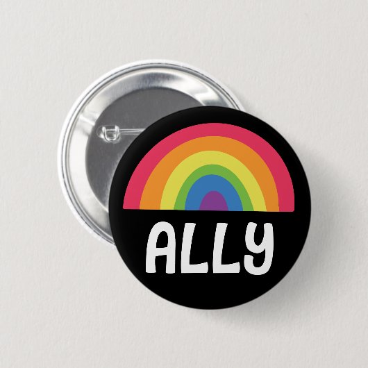 Badge Rond 5 Cm Arc en arc-en-ciel droit (Devant & derrière)