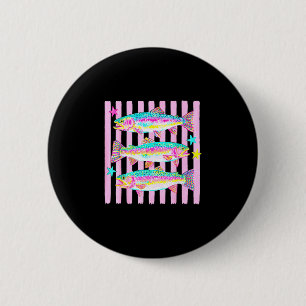 Badge Rond 5 Cm Arc-en-ciel coloré truite prépa été vie lacustre