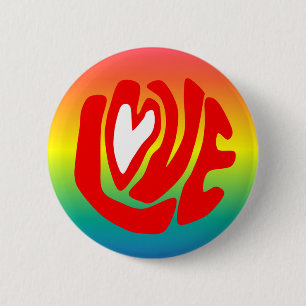Badge Rond 5 Cm Arc-en-ciel d'amour